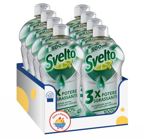 Detersivo piatti concentrato al limone – Pulizia efficace e profumo fresco – Variazioni 4/8/12 Pezzi – 500 ml (8)