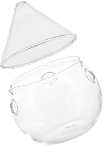 Warmhm Ciotola in Vetro Trasparente da 370 Ml con Tre Fori per Ghiaccio Secco Ciotola Decorativa Doppio Strato per Insalata Cocktail e Dessert Contenitore per Uso Domestico e Bar