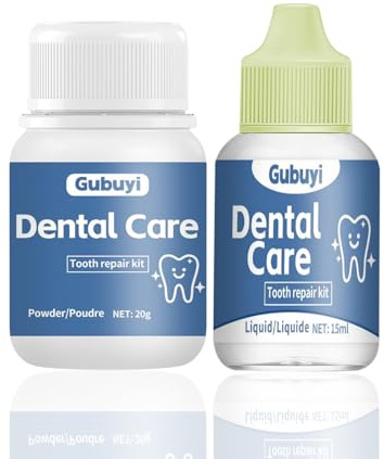 Cemento Dentale Definitivo, Kit di Riparazione per Protesi Dentarie, Colla per Denti, Asciugatura Rapida, Facile da Applicare, Otturazioni Perse, Ponti, Corone