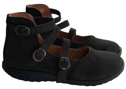 Sommarskor dam eleganta – fritidsskor dam sneakers mjuk sula damskor nötningsbeständiga joggingskor stora storlekar spännskor fashionabla all-Match dansskor halkfria promenadskor, svart, 42 EU