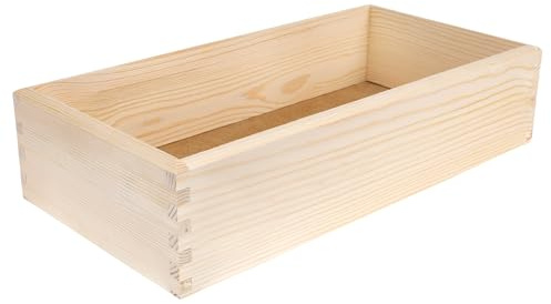 Creative Deco Aufbewahrungsbox Holzkiste ohne Deckel 40 x 20 x 9 cm Holzbox | aus Kiefernholz | Schubladen Organizer Für Kleinutensilien Make up, Schmuck, Stifte, Bürobedarf