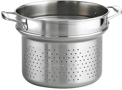 Tramontina Signature Stainless Steel Pasta Strainer Insert for Pot, Basket compatible with 8-Quart Stock Pot