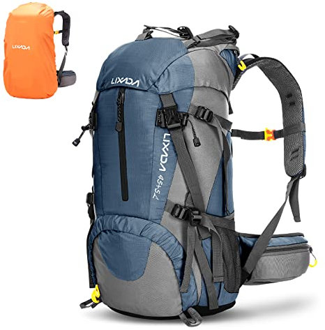Lixada Trekkingrucksack Wanderrucksack Reiserucksack Rucksack 50L/60L Wasserabweisend mit Regen Abdeckung