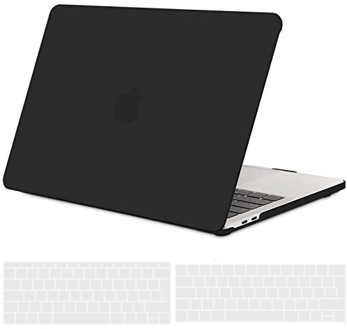 TECOOL Hülle für MacBook Pro 13 Zoll 2022 2021 2020-2016, A2338(M1/M2) A2289 A2251 A2159 A1989 A1706 (Touch Bar) u. A1708, Ultradünn Schutzhülle Hartschale Matt Case Cover + EU Tastaturschutz, schwarz | A2338 A2289 A2251 A2159 A1989 A1706 A1708, Ultradünne Schutzhülle, Snap-on Hardcase, 2 St. EU Tastaturschutz