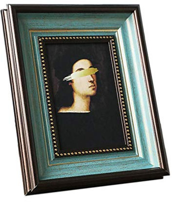 Bilderrahmen, Amerikanischer Retro-Harz-Fotorahmen Eingerichtet Wandbehang Bilderrahmen Wohnzimmer Schlafzimmer Fotorahmen Dekoration Schmuck (Farbe : Grün, Größe : 21×29.7cm)