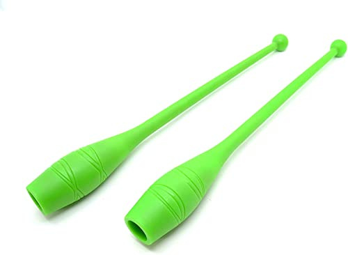 Verde 2 x Mujeres Palos de Gimnasia (36cm) (83g) Pesas de Gimnasio para Mujeres Bastones de Gimnasia de Baile, Gym Mazas, Palos de rítmica, Gimnasia rítmica de Principiantes