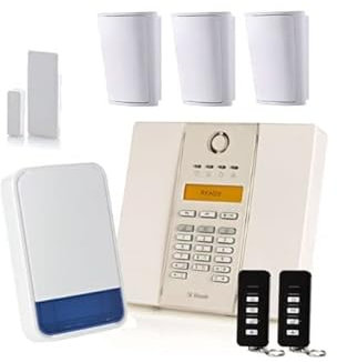 Visonic Tech PowerMaster GTX Wireless Alarm System Kit with 3 PIR and Bell | PM103PIRKIT-A White, Black, Blue