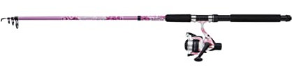 Mitchell Tanager Pink Camo II Spinnkombination | Leichte Spinnruten- & Rollen-Kombination für Frauen und Jugendangler | Süßwasser-Setup für Forelle, Barsch, Hecht |Pink, 2.1m | 7-20g
