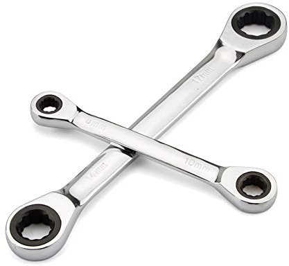 Llave de carraca de cabeza doble con anillo de cromo vanadio Reversible 8-9-10-12-13-14-15-16-17-18-19mm Juego de llaves combinadas con carraca,10,12