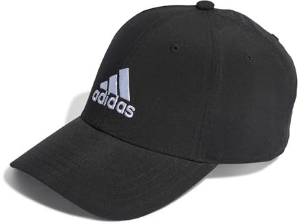 adidas Unisex Embroidered Logo Lightweight Baseball Cap, Black/White, L