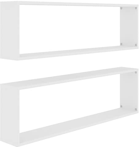 vidaXL Hyllor Kubvägg 2 st Vit 100 x 15 x 30 cm i flera lager