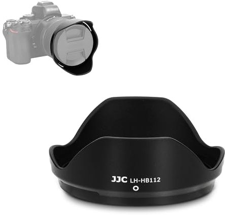 JJC HB-112 Bajonett Streulichtblende Sonnenblende für Nikon NIKKOR Z DX 12-28mm f/3.5-5.6 PZ VR Objektiv, Ersetzt Nikon HB-112 Streulichtblende, Umkehrbare Streulichtblende - Reduziert Streulicht