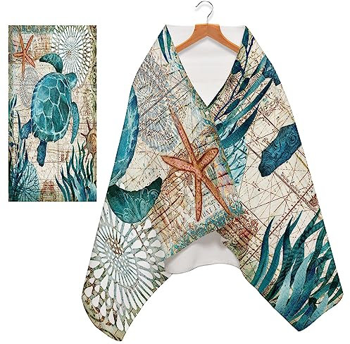FANSU Strandtuch Microfaser Schnelltrocknend, Meerestier Drucken Strandtücher Sandfrei Badehandtuch Taste Design Sporthandtuch Leicht Handtücher 160x80cm Badetuch Handtuch (Schildkröte)
