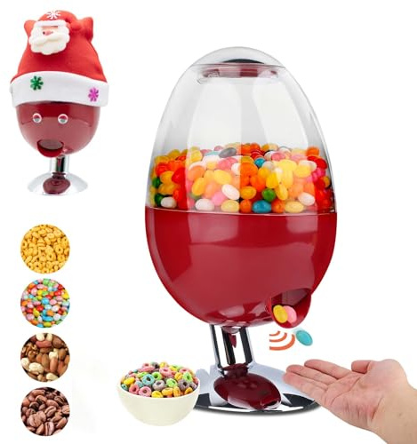 Betterday Red Automatic Candy Dispenser Machine Countertop,Vintage Motion Activated Candy Dispenser Touch Free,3 Distribution Options Desktop Auto Candy Dispenser for Office Desk,Home,Bar,Party