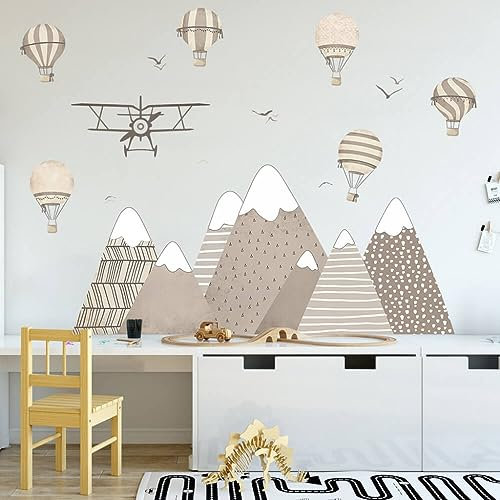 INSPIO Wandtattoo Berge für Jungenzimmer in Beige
