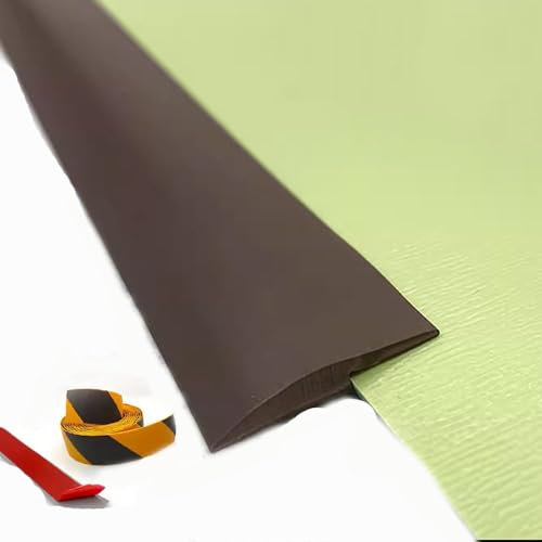 BLUEZY PVC Selbstklebend Abdeckleiste Übergangsprofil Wasserdicht Selbstklebend, Teppich Boden Übergangsleiste bodenleisten selbstklebend 5MM Fuß-Boden Leiste Höhen-Ausgleich A,10m
