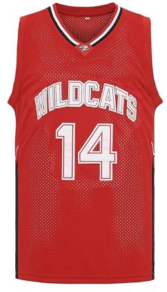 CAIYOO Herren Wildcats High School Jersey 14 Troy Bolton 8 Chad Danforth Basketballtrikot