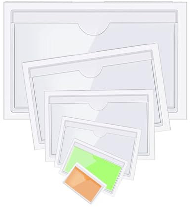 60 Stück Visitenkartentaschen Selbstklebend Transparent Selbstklebende Etikettenbeutel, Transparenter Kreditkartenhalter, Etiketten Kartenhalter für Büro Organisieren und Sortie(Size:(A5)22.5*15.5CM)