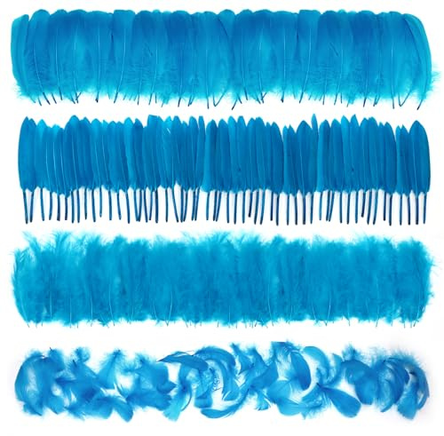MWOOT 4 Styles of Assorted Craft Feathers (Blue)