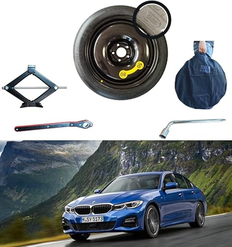 Notrad-satz 17 Zoll kompatibel mit BMW 3er Serie mit Wagenheber, Schlüssel und Tasche G20-G21 (2019>)