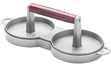 ZONADAH Double Burger Press Alloy Round Shape Hamburger Maker Hamburger Meat Patty Maker Tool Non-Stick Cast Aluminum Hamburger Patty Maker for Grill Griddle BBQ