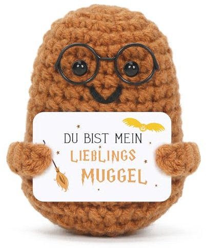 Aurasky Pocket Hug Kartoffel, Du Bist Mein Lieblings Muggel, Zauber Puppe Kartoffel, Kreative Strickwolle Kartoffel Deutsch, Mutmacher Geschenk für Freund Familie Kollegen C25