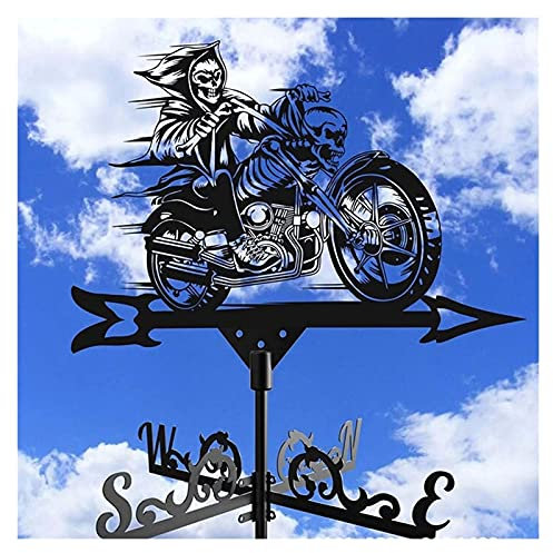 ANCNA-U Wetterfahne, Windrichtungsanzeige, Windfahne Schmiedeeisen Dekoration, Garten Wetterdekoration, Sensenmann