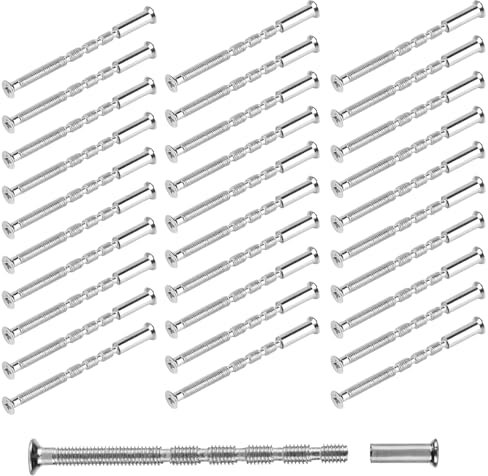 30 Stück Verbindungsschrauben m4x60mm, Geräteschrauben, Möbelverbinder Hülsen, Hülsenschrauben für Türgriffen Türgriff Schrauben