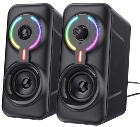 ZHCHAO Altavoces de Ordenador for Escritorio Bluetooth/Monitor estéreo RGB de 3,5mm for PC, portátil, Escritorio, proyector de Estudio Externo