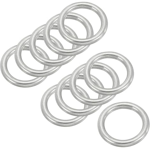 PATIKIL Metallringar 316 ringar i rostfritt stål, marin, kvalitet, multifunktion, O-ringar, svetsade, runda ringar för hundkoppel, Silver ton, 4x20mm