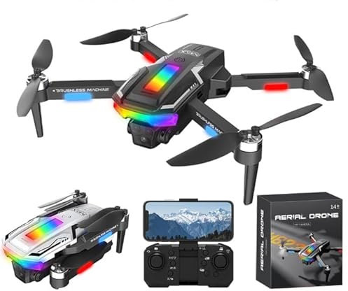Drohne mit Kamera 4K, GuKKK Mini Drohne mit 2 Kameras HD, Faltbare FPV Drone Live Übertragung, Kamera Elektrisch Verstellbarer mit 2 Batterien,RC Drones WiFi FPV Übertragung Quadcopter für Anfänger