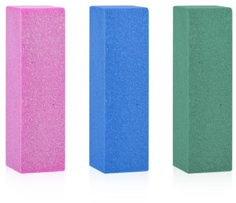 lasuroa 3 Stück Gummi Schleifstein, Snowboard-Gummistein Kantenschleifstein aus Gummi Weiche Harte Steine Ski-Tuning-Ausrüstung zum Entfernen von Rost und Graten (Pink, Grün, Blau)