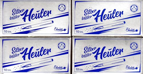 vama Funke Luftheuler - Luftpfeifer mit Fontäne, Pfeiffontäne mit typischem Pfeifton, Ganzjahresfeuerwerk für Outdoor, ca. 3 Sek. Effektdauer, 4 Packungen je 10 Stück