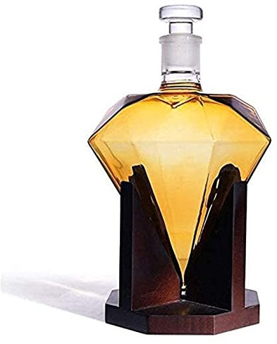 DEFBOW Decanter Whiskey Decanter Wine Decanter Diamond Decanter Whiskey Decanter Set Diamond Carafe Including Decanter Stand