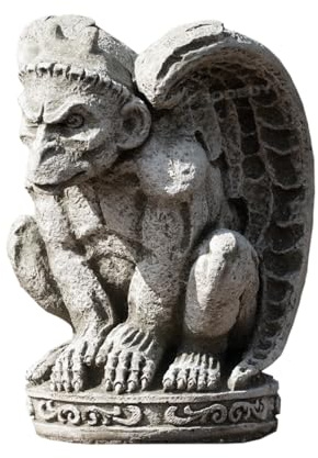 Darthome Heavy Stone Gargoyle Garden Statue with Wings 31cm Lawn Ornament Decoration Art