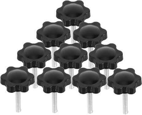 Hemobllo 10pcs Screw Rubber Head Plastic Handle for Mechanical Door Knobs Hand Tightening Screws Star Thread