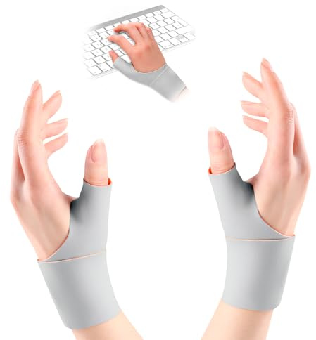 2 fasce elastiche per polso per uomo e donna, fascia per pollice, fascia elastica per articolazione del pollice, per artrite leggera, sollievo dal dolore, tessuto morbido, materiale altamente elastico