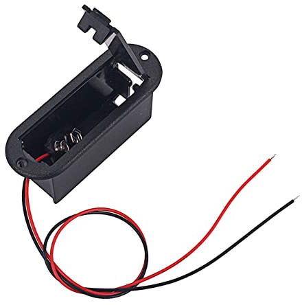 Didiseaon Portapilas de 9 V para Guitarra bajo Activo con Cable de Conexión y Montaje Profesional en Plástico Negro para Batería