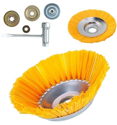 Liwankaqi Lot de 2 brosses de désherbage de 20,3 cm et 15,24 cm en acier au carbone pour débroussailleuse, débroussailleuse, contre les mauvaises herbes, la mousse, les impuretés