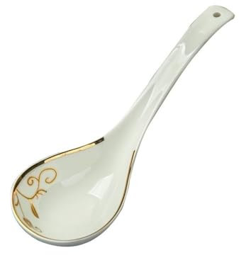 Mestolo per Zuppa Cucchiaio in ceramica con mestolo di grande capacità, cucchiaio for tagliatelle Lamian, cucchiaio for cena, cucchiaio for farina d'avena, cucchiaio for la casa Mestolo da Minestra