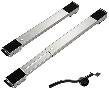 ZGYOZMNG Geräteroller, Waschmaschinensockel, Waschmaschinenständer, mobiler Roller, Verstellbarer Möbelwagensockel, mit Bremse, für Waschmaschine, Trockner und Kühlschrank, Silber, A (Silber B)