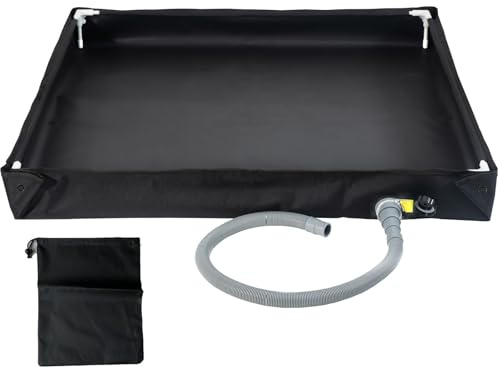 UROUK Plato de Ducha portátil, Base de Ducha Plegable para Exteriores con desagüe y Bolsa de Almacenamiento, Bandeja de Ducha para Autocaravana, Base de Ducha para Exteriores e Interiores