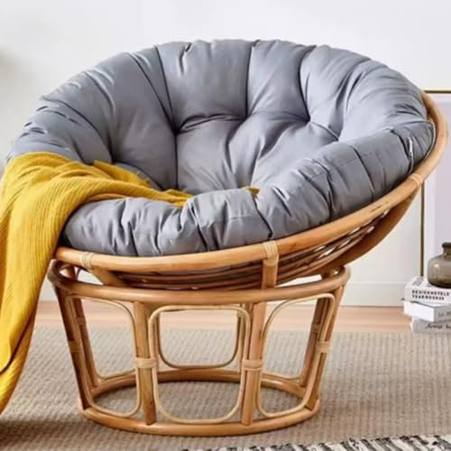 AZMAHT Papasan Kissen Hängestuhlkissen Papasansessel Outdoor Kissen Sesselkissen Rattan Stuhlkissen Freizeit Stuhlkissen Outdoor Stuhlkissen Kissen für Hängesessel,Grau,120x120cm