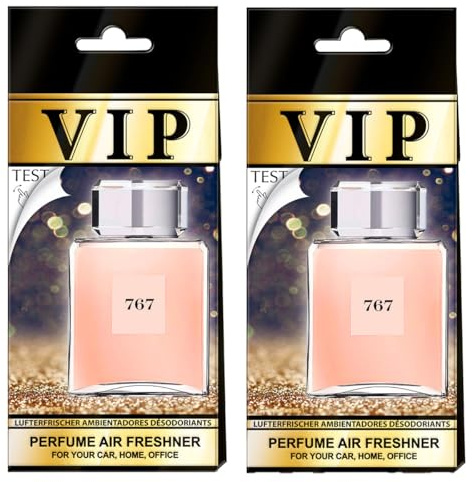 VIP CARIBI Ambientadores de Lujo para Coche Pack 2, Fragancias Premium Inspiradas en Perfumes Exclusivos, Aroma Elegante y Duradero, Ambientador Premium para Coche, Hogar, Oficina y Regalo (767)