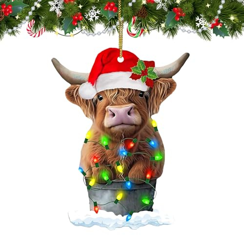 Christbaumschmuck Tiere, Weihnachtsbaumschmuck Tieres, Weihnachtsanhänger Weihnachtsschmuck, Deko Tiere Weihnachten Ornamente, Weihnachtsbaum Anhänger Acryl für Geschenk, Weihnachtsbaum Ornamente (E)