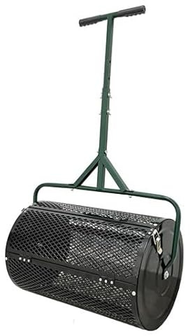 WERKSTAR Kompoststreuer Gartensteuer Düngerstreuer Torfstreuer Gartenwalze Streumaschine mit Griff Torfwalze Torfmoos-Streuer für Rasen 75L für Kompost Torf Sand organische Düngemittel