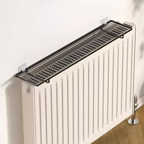 Mensola per Termosifone, Coperture per Radiatori, Montaggio con Gancio Adesivo, Mensola per Interni, per Casa e Ufficio, Antracite(White,10x35cm/4x14in)