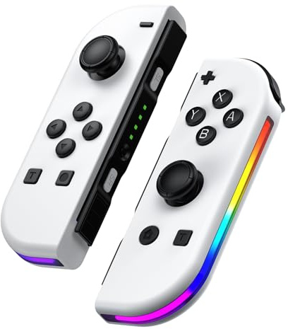 Pogriko Switch Controller, Wireless Controller für Switch/OLED/Lite mit RGB LED/6-Achsen/Vibration/Aufwachen