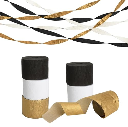 Papel Crepé Multicolor 6 Rollos, 4.5cm x 25m Crepé Artesanía, Rollos de Papel Crepé Mezcla, Decoraciones de Boda Decoraciones de Fiesta, Decoracion Cumpleaños para Manualidades Decoración Fiestas