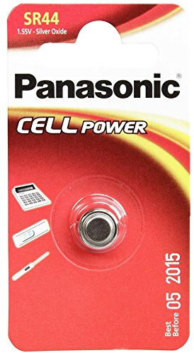 Panasonic SR44 Silberoxid Knopfzelle für Uhren, Taschenrechner, elektronische Schlüssel, medizinische und andere Kleingeräte mit hohem Energiebedarf, Typ SR44, 1.55V, 1 Stück